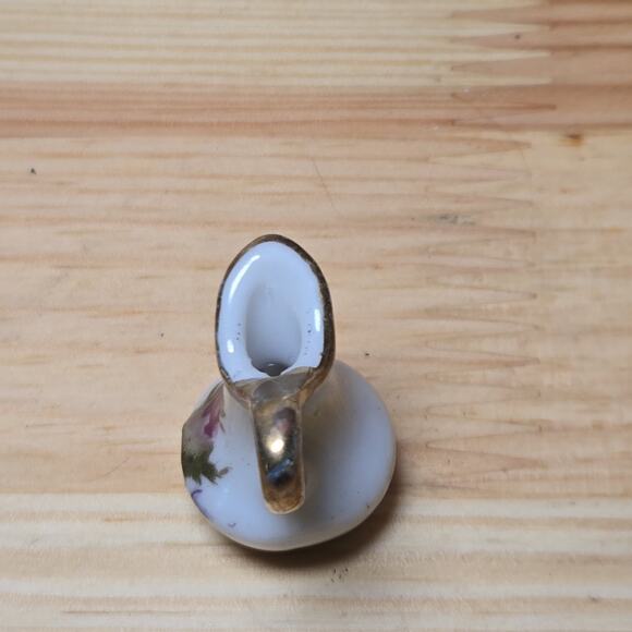 Vintage Porcelain Floral Print Miniature Creamer Pitcher - Picture 4 of 5